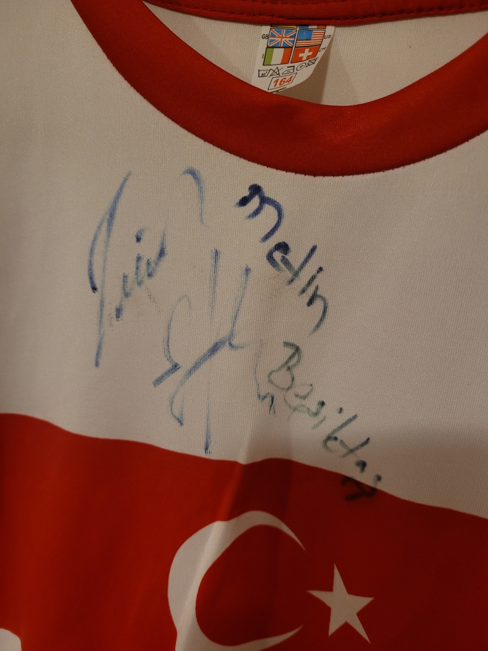 Vintage Autographed Türkiye National Soccer Team Kids Jersey 164cm - Picture 3 of 4